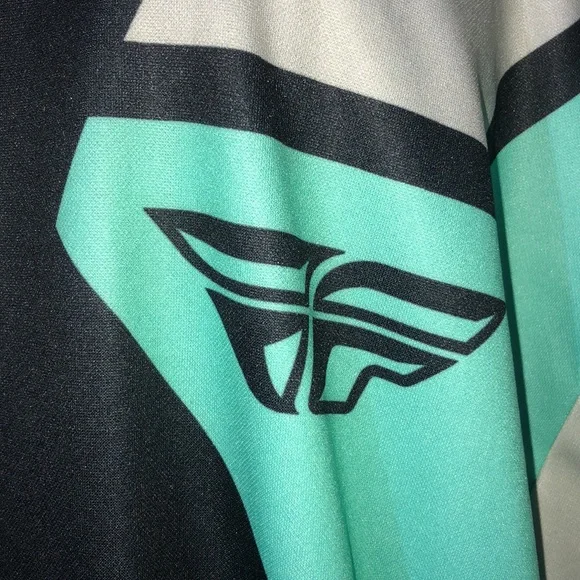 Fly racing kinetic 2X racing jersey turquoise blue long sleeve motocross outdoor - Picture 6 of 9